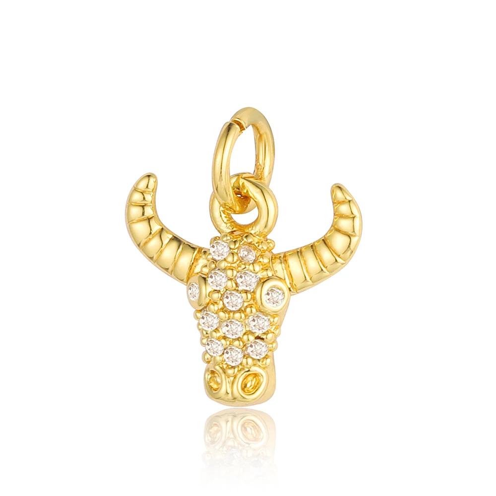 Trendy Brass Cubic Zirconia Life Tree Crown Charm Women Fish Paw Cow Pendant DIY Jewelry Bracelet Earring