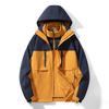 Jacket Men's Vintage Color Matching Windproof Waterproof Jacket Men's and Women's Outdoor Hooded Jacket
