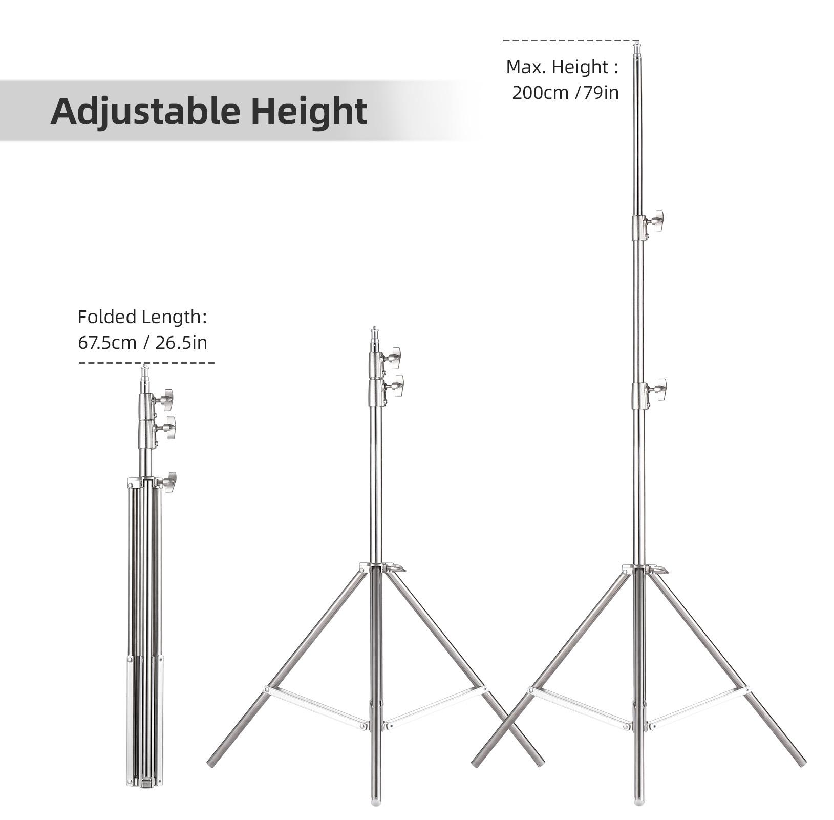 Stainless Steel Tripod 2m, Luggage   Holder   Tripod for Photo Studio 3 Kg Loading Loading Height Loading