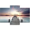 Three Piece Picture Canvas Print Footbridge Lake Sunset