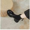 Soft leather thick-soled Martin boots women's height and thinness 2025 autumn and winter two cotton short boots thick heel elastic thin boots