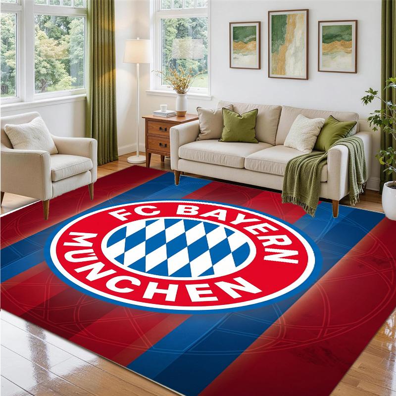 Bayern Munich Design Crystal Velvet Rug Soft Decorative Mat for Bedroom Entrance
