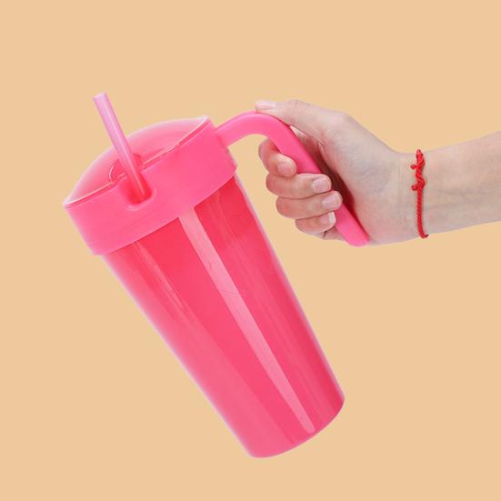 Kids Snack And Drink Cup Combo Leak-Proof 2-in-1 Popcorn Holder with Handle Portable Stadium Tumbler for Travel Home Movies