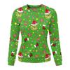 Women's Casual Christmas Print Neck Pullover Sweatshirt