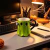 Täglicher Gebrauch Wasserbecher Grüner Geist Keramik mit Griff, 3D Halloween Dekoration Tasse, Neuheitsgeschenk für 490ml Fassungsvermögen, Kreatives Trinkgeschirr Schreibtisch