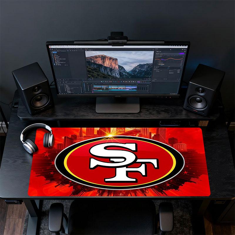 San Francisco 49ers Mouse Pad, Large Gaming Desk Mat, Non-slip XXL Mousepad for Laptop & Tablet, Mini PC Playmat with Stitched Edges