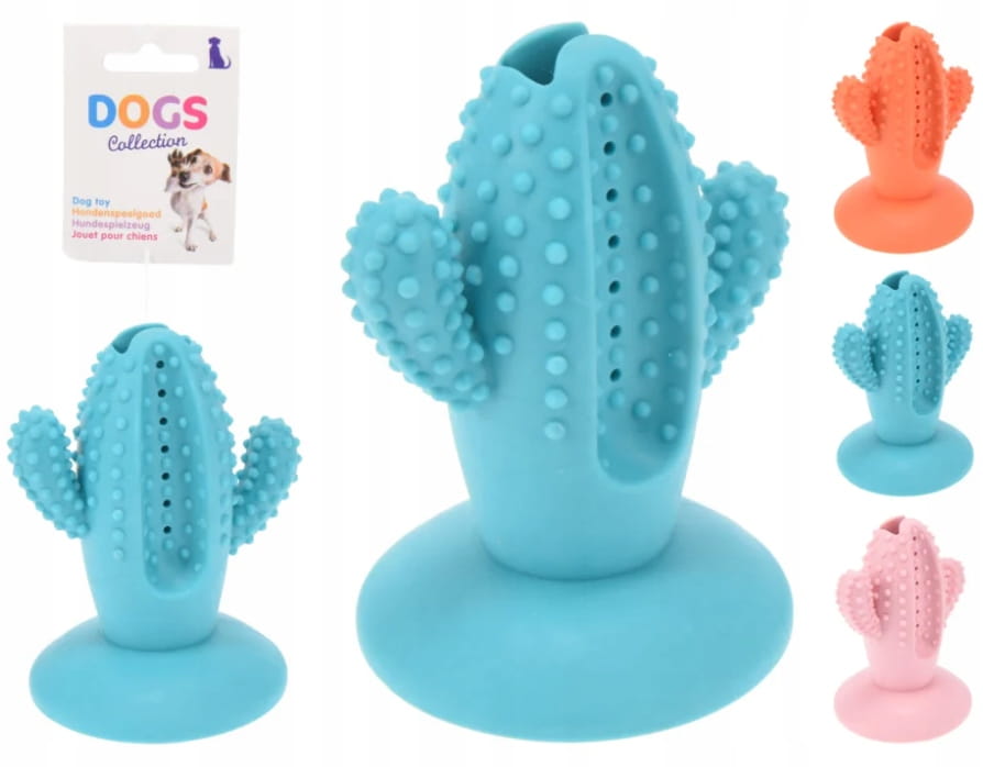 Rubber Dog Toy for Treats with Suction Cup 105x95x138cm Cactus