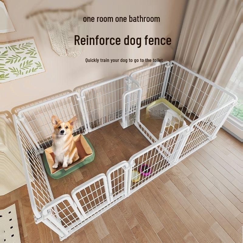Adjustable Indoor Pet Fence with Gate for Medium and Large Dogs - One Bedroom One Living Room Setup