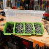 1Pcs Multicolor Parts Storage Box Plastic Material with Lid Tool Part Container 4 Compartment Durable Screw Organizer Box Screws