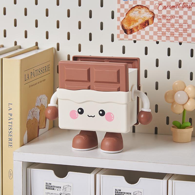 

Cartoon desktop pen holder, multi-use storage box for stationery and makeup brushes.