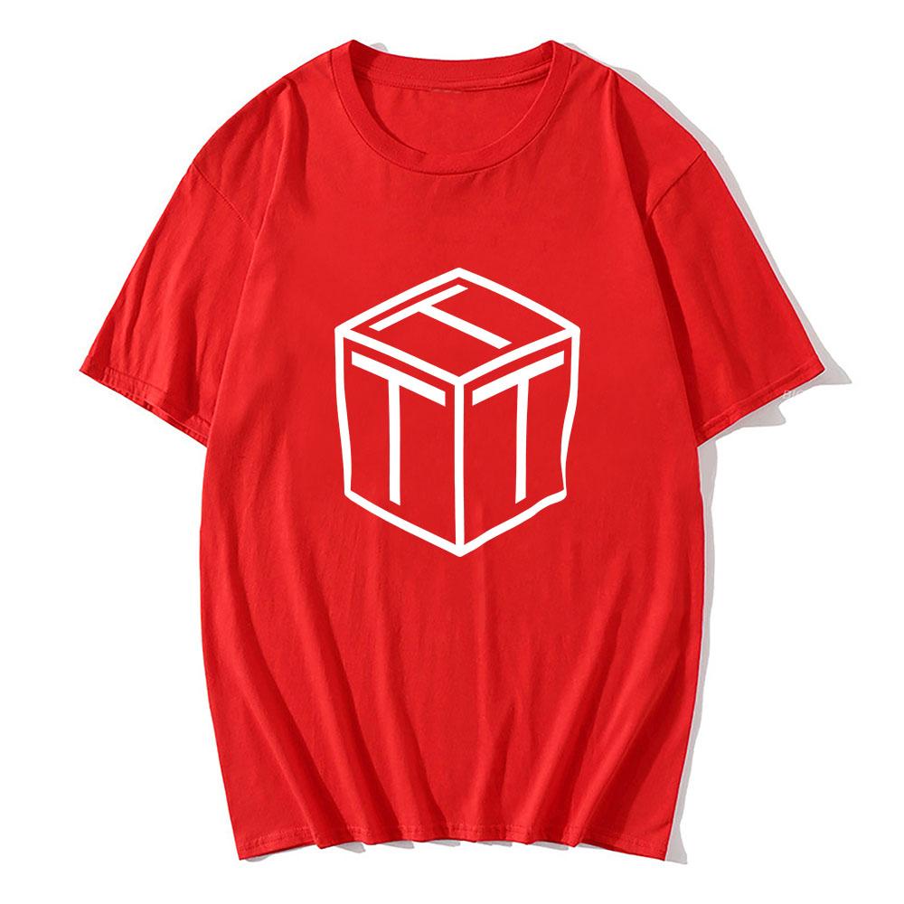 

The Temper Trap Cube Print T-shirt Short Sleeve Cotton O-neck Male Tshirts Unisex Streetwear Casual Loose Summer Fashion T Shirt XXL