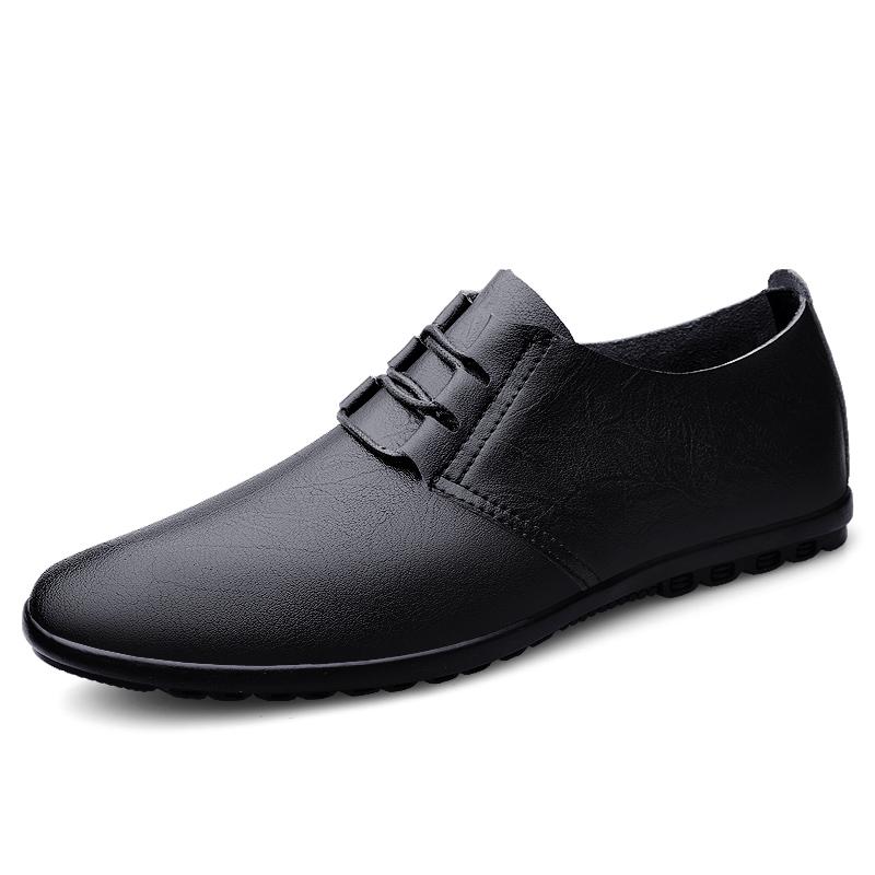 Fashion Spring Autumn Leather Oxford Shoes Business Men Walking Footwear Soft Casual Shoes Handmade Comfy Formal Dress Footwear Sneakers