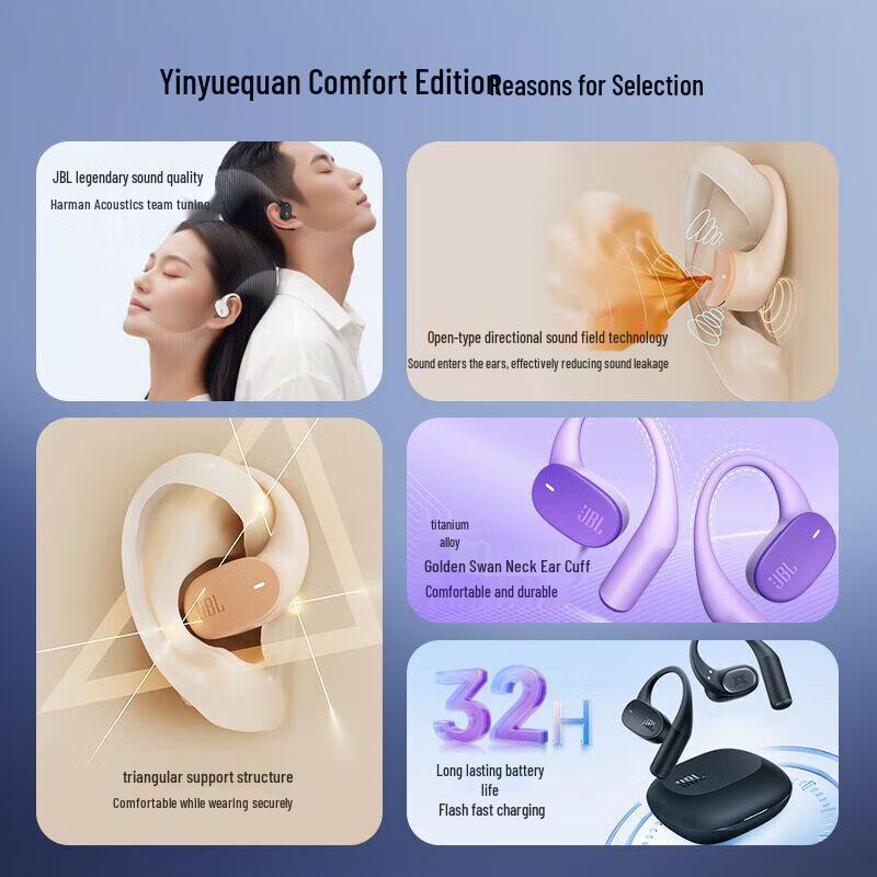 JBL Sense Lite Open-Ear Wireless Bluetooth Sport Headphones