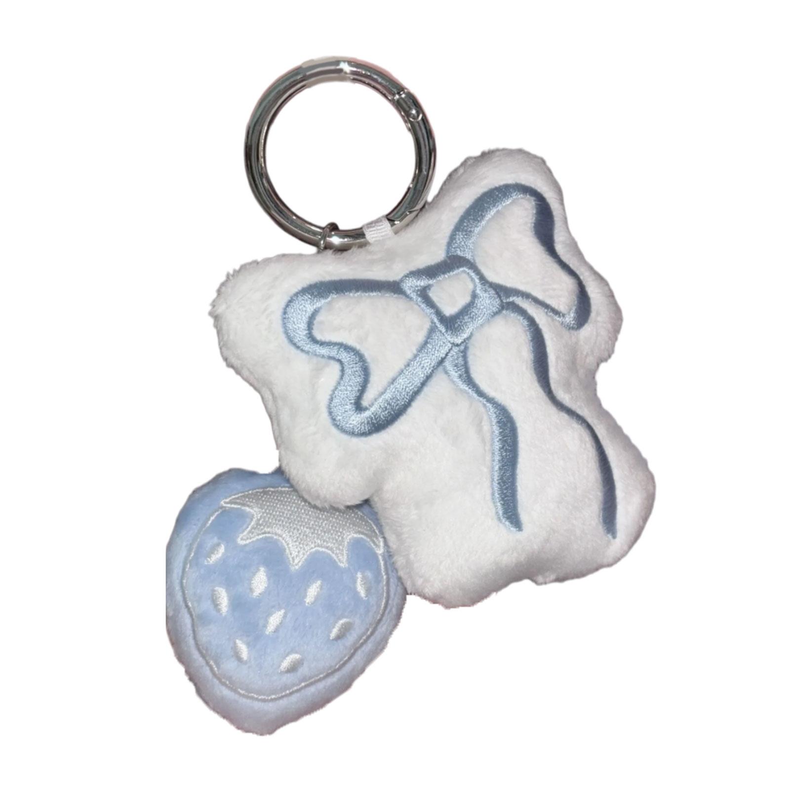 Плюшевые подвесные брелки с клубникой и бантом — фото 4