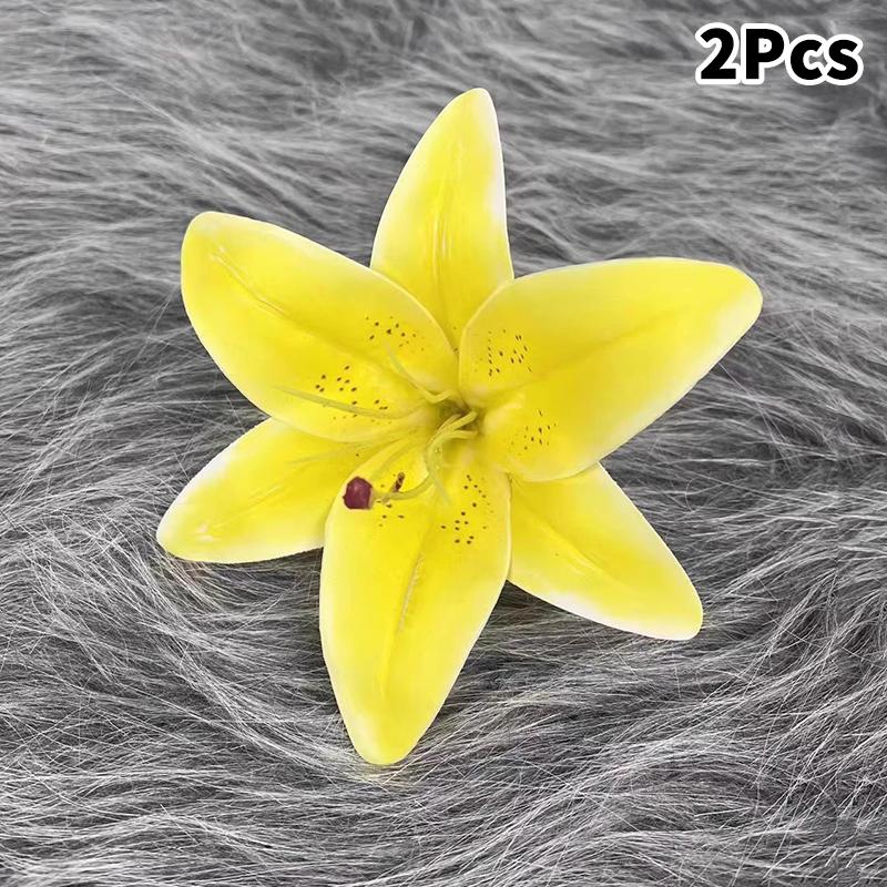 2Pcs Simulation Lily Hair Claw Ponytail Clip For Women Girls Cute Hairpin Large Hair Clip  Hair Accessories Gifts