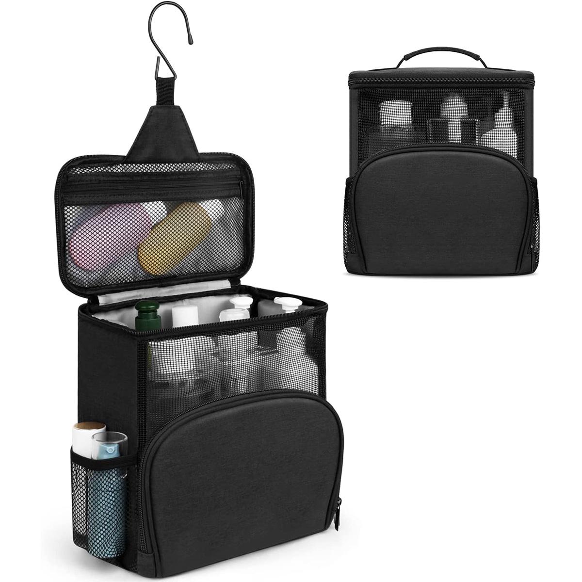 

Сумка-тоут для душа, переносная подвесная сумка для душа с крючком, дорожная косметичка, органайзер для косметики, косметичка чёрный