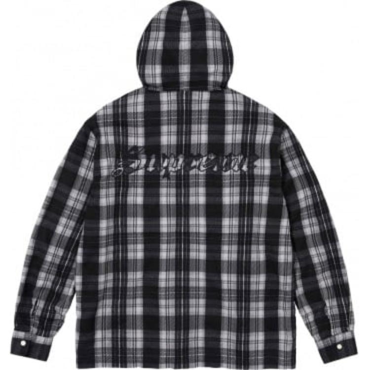 Supreme Camicia a Quadri con Cappuccio Stampata 'Rosa Bianco' da Uomo SUP-SS24-189