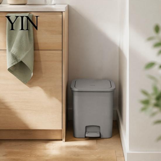 Narrow Trash Can Pedal Can, with Dual-mode Lid, Easy Access Garbage Compact Recycling Bin Odor-proof Slim Solid Color Waste Basket, for Bathroom
