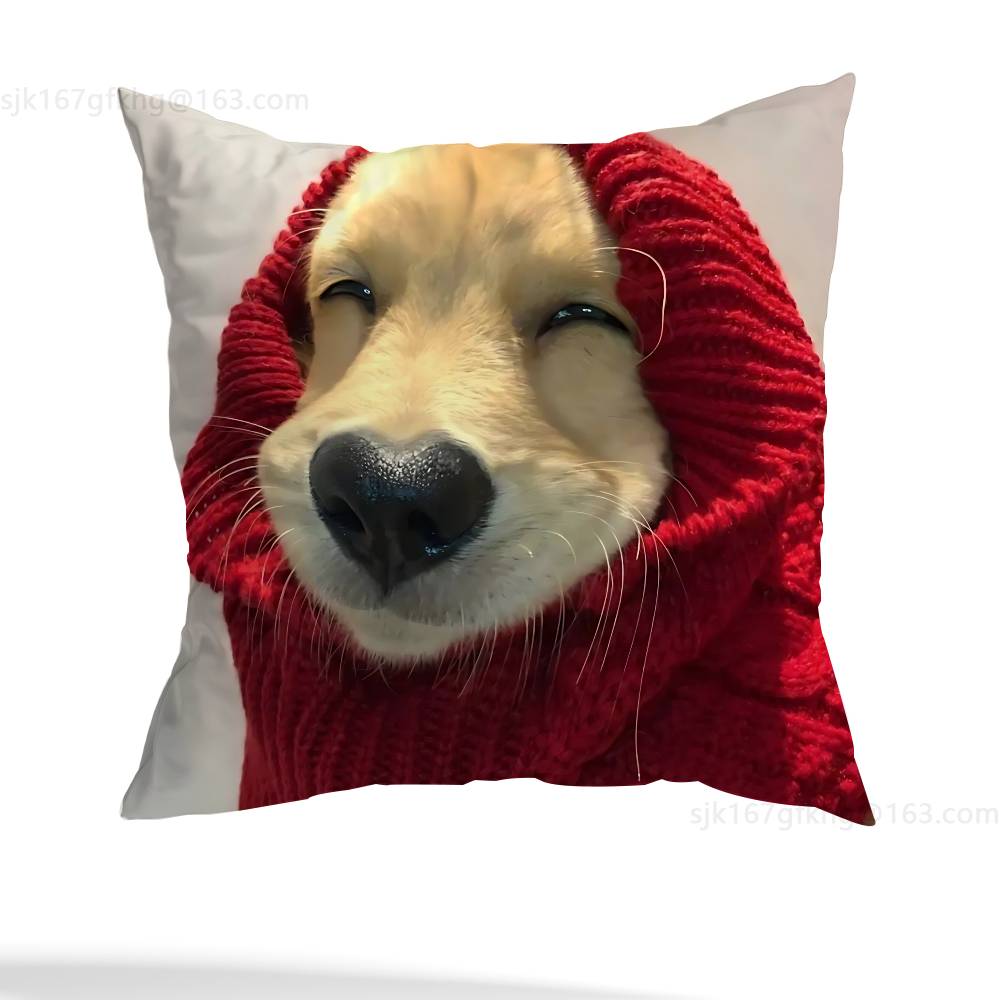 Cute Dog Pillow Case Pillow Case Living Room Sofa Cushion Cover Suitable For Home Bedroom Room Decoration
