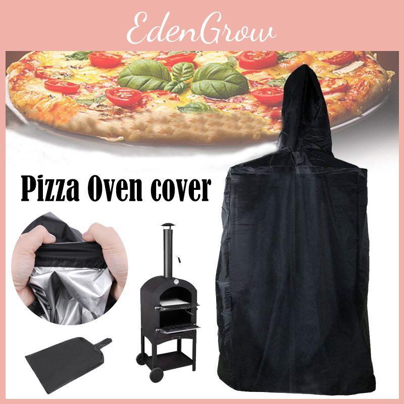 Sturdy Weatherproof Black Pizza Oven Cover For All-season Outdoor Bbq Shielding