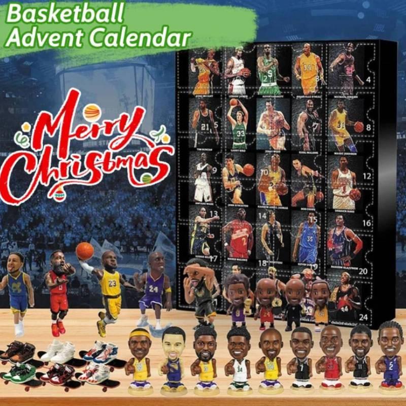 Star Pvc Basketball Doll Ornament Christmas Countdown Calendar Box Blind