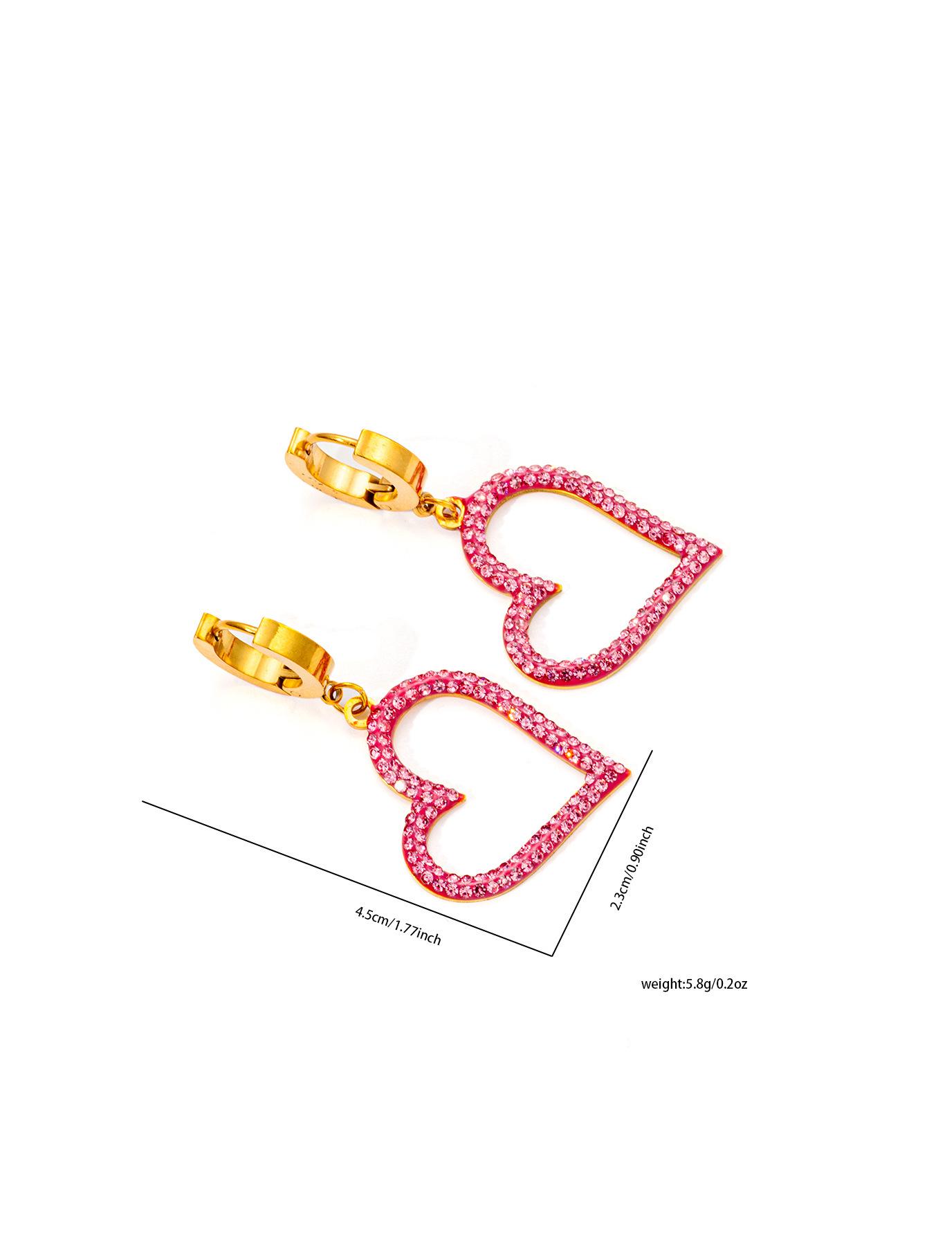 

Heart-Shaped Diamond Earrings in 18k Gold Plated Titanium Steel with Zircon Sparkle for Women