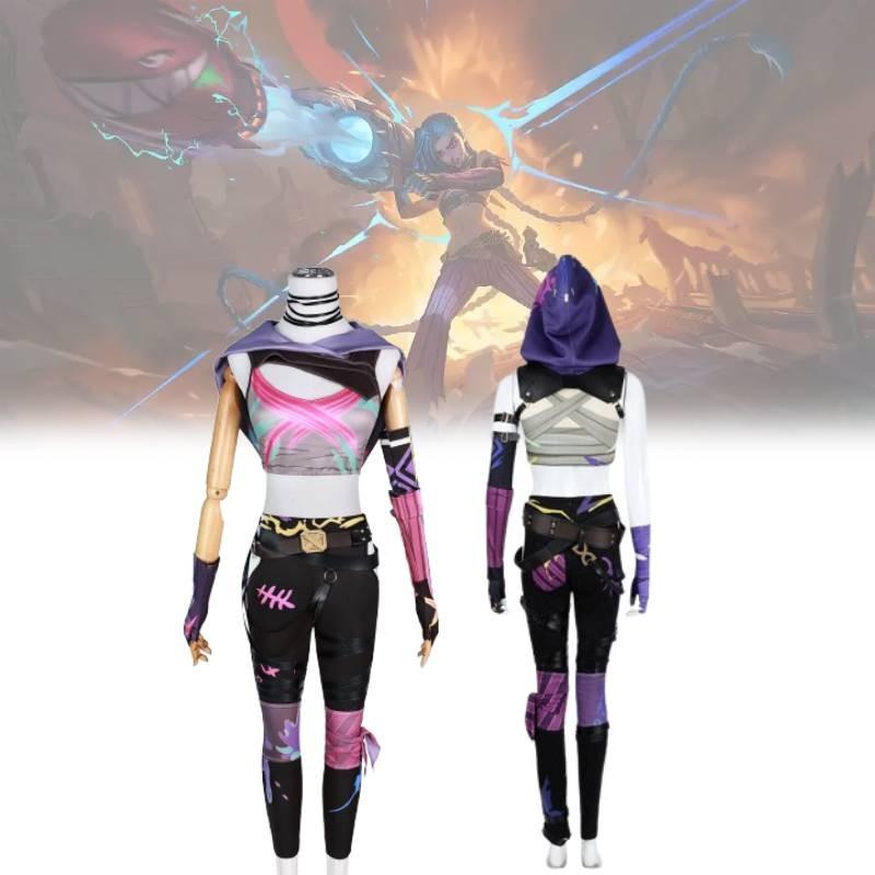 Entzückendes Lila Jinx Cosplay Kostüm aus Arcane League Of Legends für Gaming-Enthusiasten