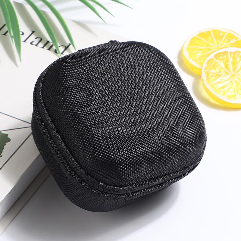 Quadratische Aufbewahrungstasche für Kopfhörer aus EVA mit Reißverschluss, Bluetooth-Kabelhalter, verstärkte Dicke