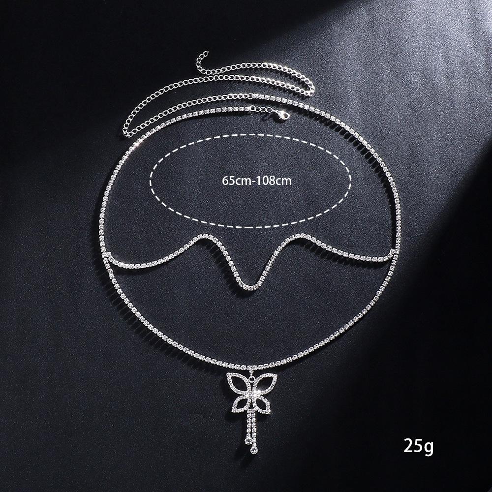 Hot Selling Sexy Women Body Chains Alloy Waist Belly Chain Heart Butterfly Shaped Charm Trendy Bra Jewelry for Engagement Gift sexy