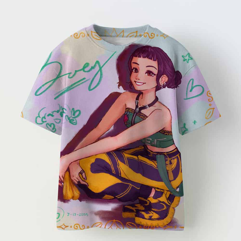 Kpop Demon Hunters T-shirts for Boys Girls Anime Cartoon Cute Short Sleeved Top Children Summer Fashion T-shirt Kids Clothes