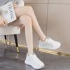 Spring, Summer, Autumn and Winter Women's Low-top Round-toe Lace-up White Shoes