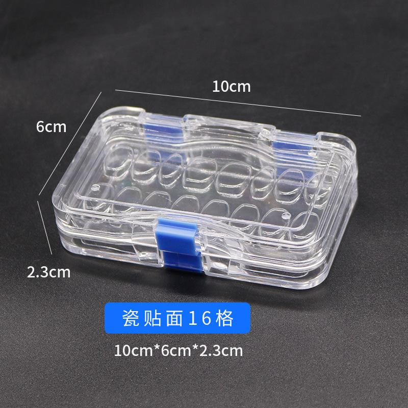 Plastic Transparent Dental Box Denture Storage Box With Film Membrane Colorful Hinge For Crown And Bridges
