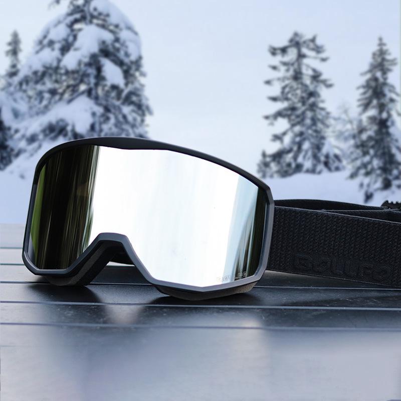 Anti-Fog Double Layer Ski Goggles - Fits Adult Helmets, Suitable for Children, Perfect for Winter Sports