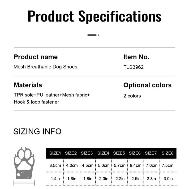 Truelove Dog Shoes TPR Sole Protectable Soft Outsole Dog Boots All Breed 4Pcs