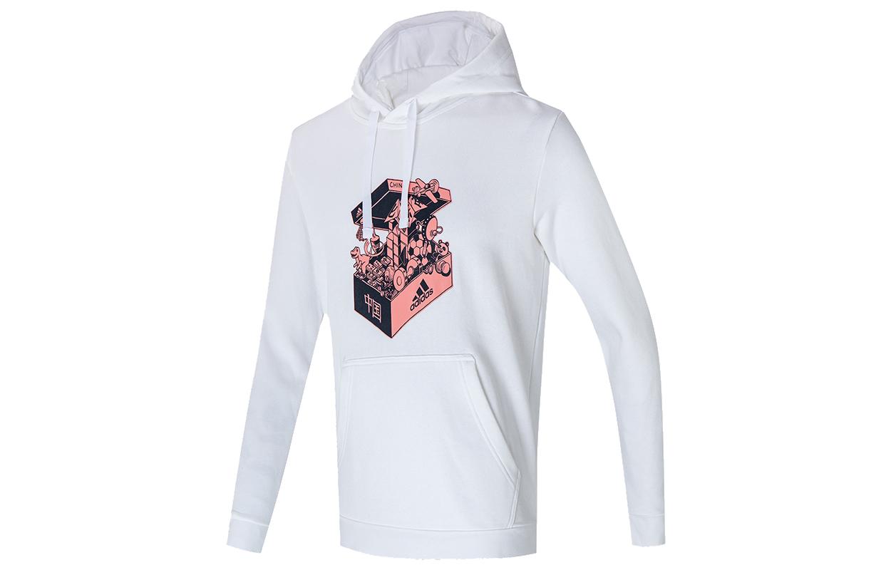 Adidas Sweatshirts Men s White Hooded Moderate Regular GS7690 M