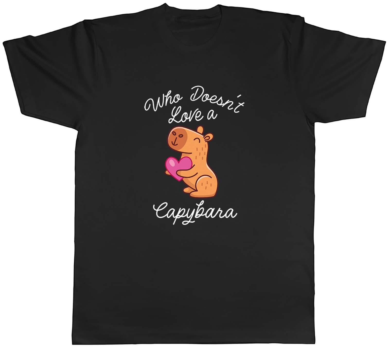 Who Doesn t Love a Capy Mens T-Shirt Funny Capybara Tee Gift XXXL
