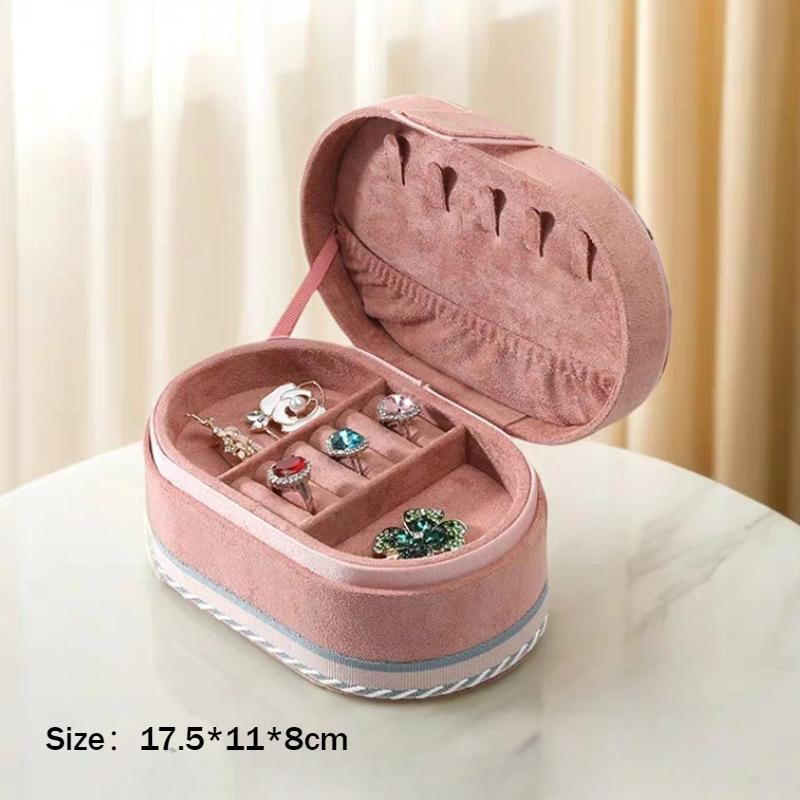 

Multilayer Bracelet Storage Box Rings Jewelry Display Case Travelling Jewelry Boxes Earrings Divided Compartment Organizer Cases рожевий