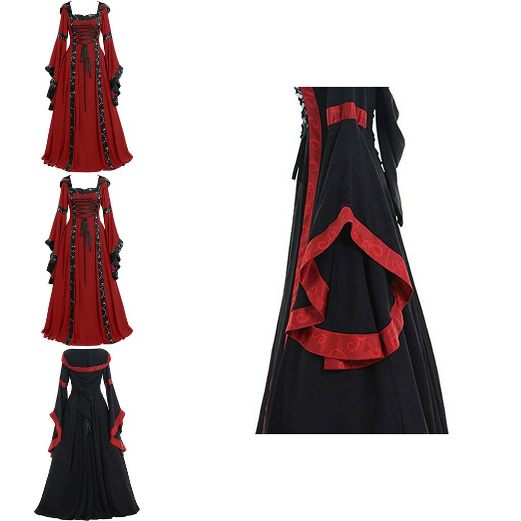 Renaissance Halloween Women's Medieval Dress For Gothic Cosplay Carnival Party