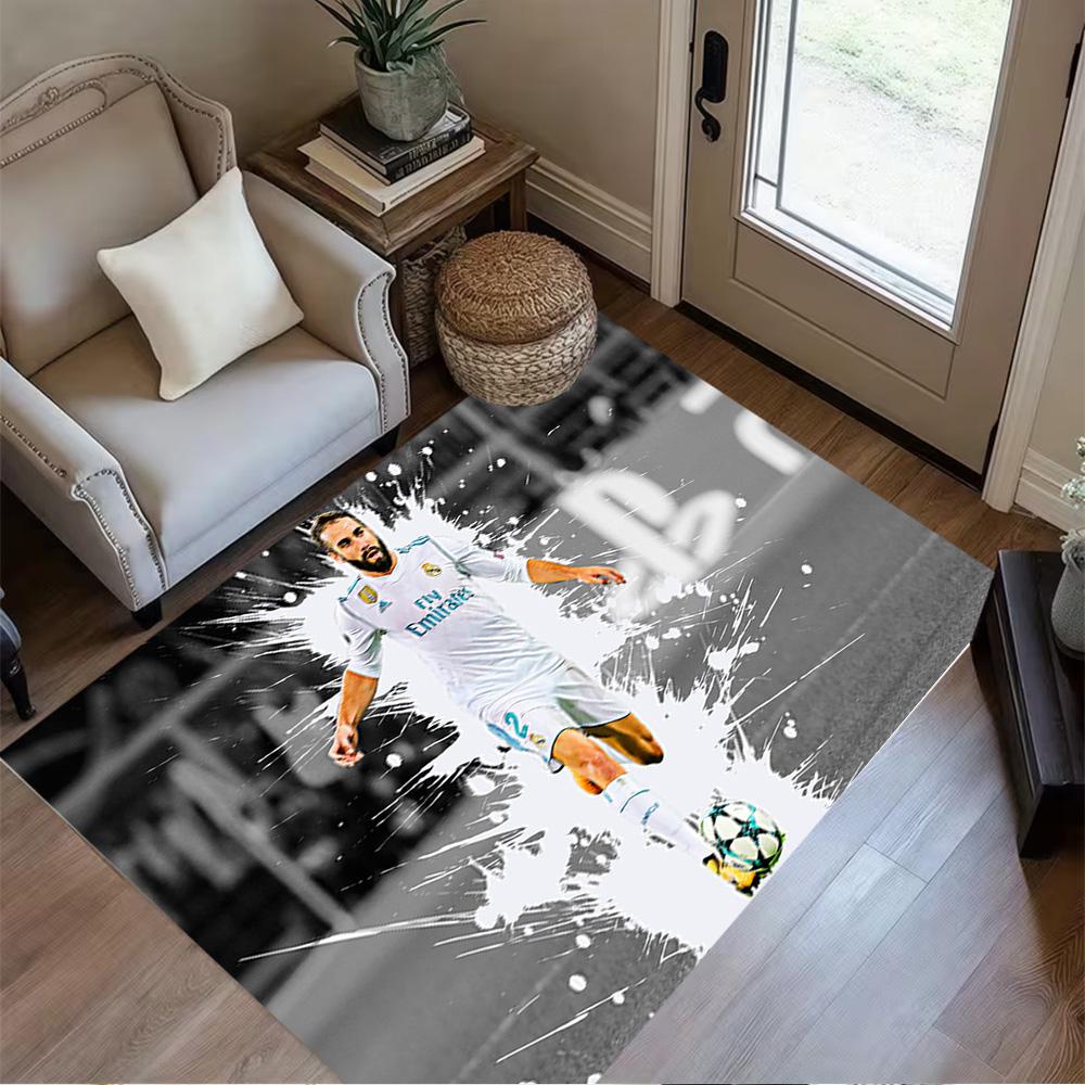 Dynamic Soccer Player Action Floor Rug Office Rug Perfect for Kitchen Decorate room Balcony Foyer Anti-slip Rug Anime Office Decor Gift for Festivals