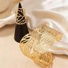 Vintage Leaf-Inspired Hollow Line Bracelet & Ring Set – Elegant European & American Fashion Jewelry