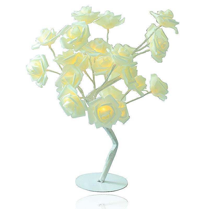 Simulation Tree Lamp LED Simulation Rose Table Lamp Creative Room Bedroom Decoration Night Light Romantic Home Decoration Lamp