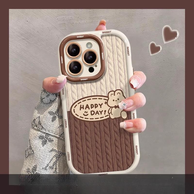 Applicable To Apple 15 Mobile Phone Case IPhone 14plus Sweater Text Label 13/12promax Silicone 11/8p