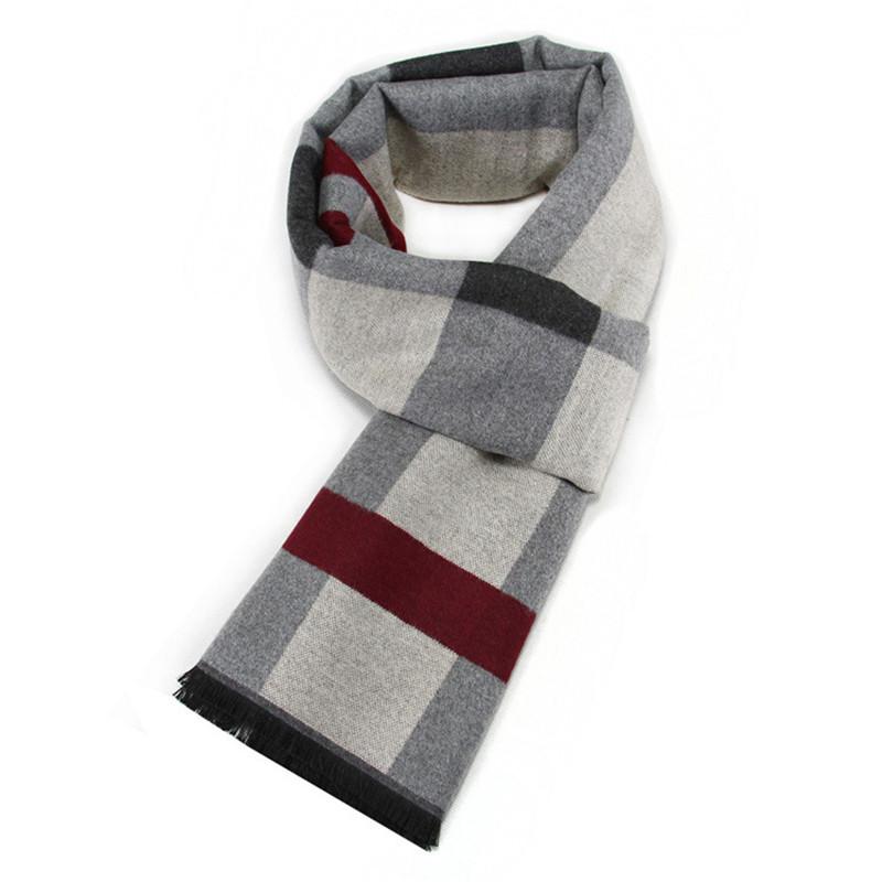RUNMEIFA  Classic Autumn & Winter Warm Plaid Man Scarf Cashmere Wool Panama Soft Striped Long Scarf High Quality 40 Colors