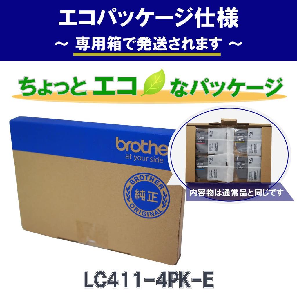 Brother Industries Ink Cartridge Pack Compatible [Genuine Brother] LC411-4PK-E 4-Color (Eco Package) Models DCP-J926N, MFC-J904N, MFC-J739DN,
