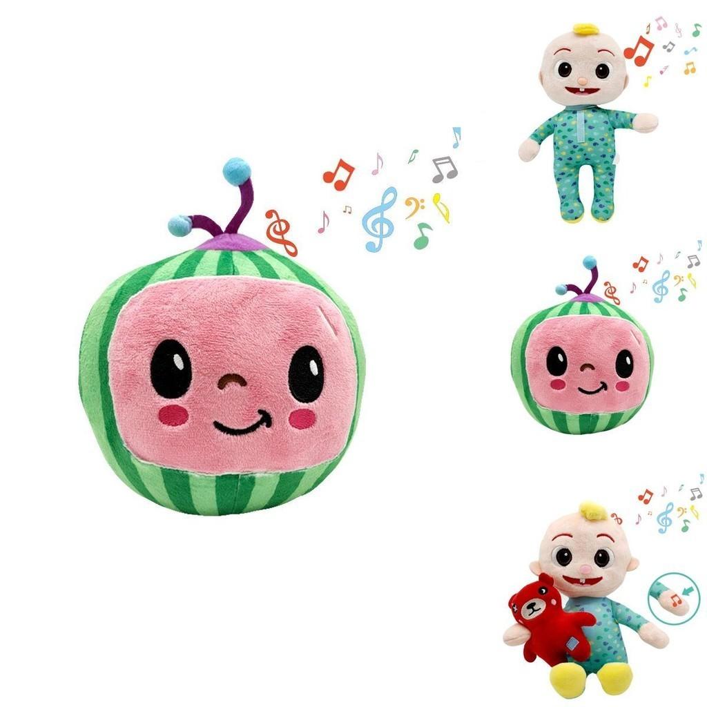 Kawaii Musikpuppe Cocomelon Wassermelone Plüschtier mit melodischen Liedern und weicher Textur für Kinder