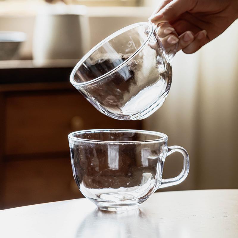 Breakfast Glass Transparent Mug Household Cup Yogurt Oat Cup Water Glass Wine Glass Summer Juice Cup
