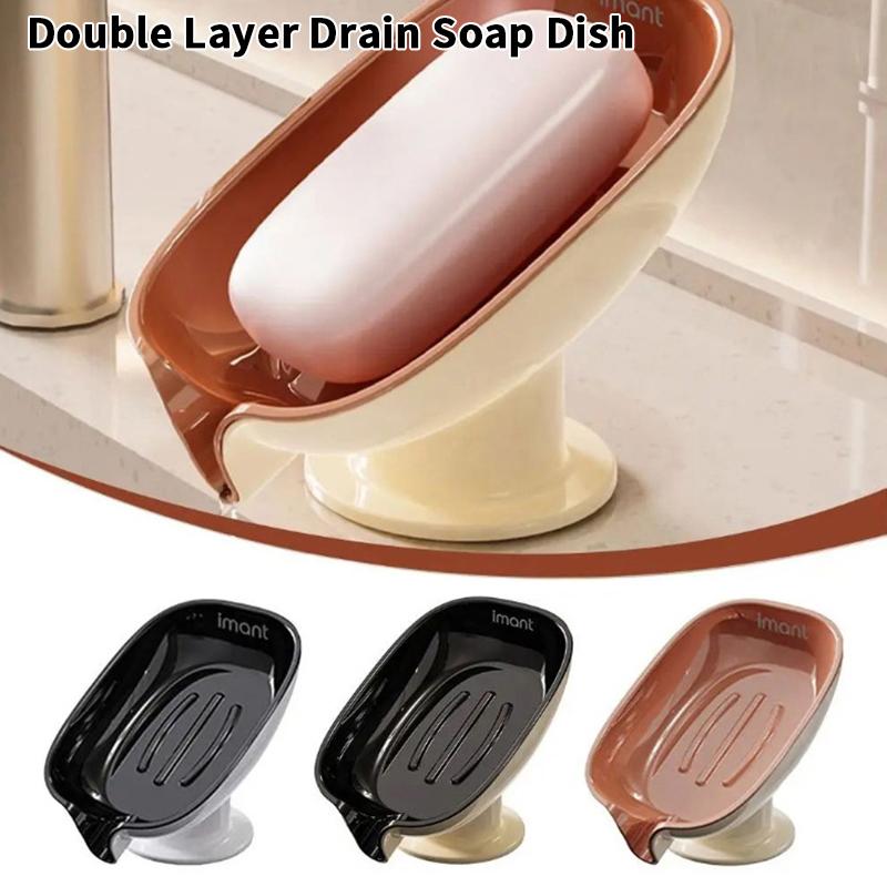 Przyssawka Mydelniczka Z Odpływem Wody Bez Wiercenia Uchwyt Na Mydło Gospodarstwo Domowe Lekki Luksusowy Pojemnik Na Mydło Łazienkowy Artykuł Łazienkowy