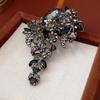 Badge Rhinestone Flowers Brooch Encrusted Flowers Suit Collar Pin  Party Dress Decoration