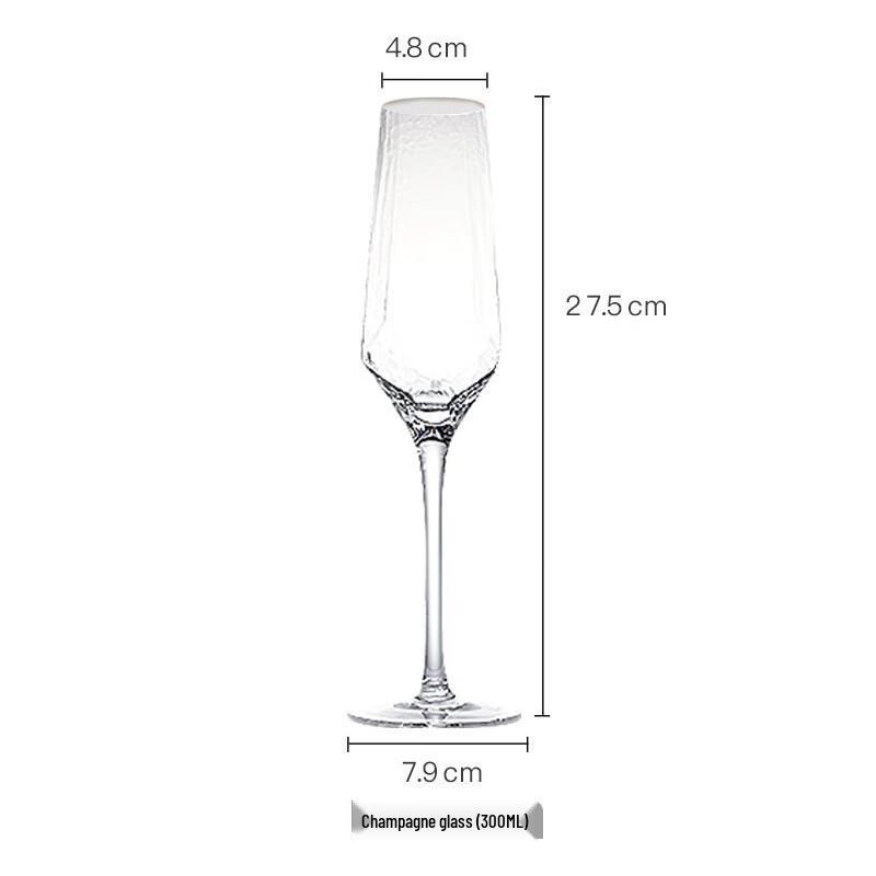 Shangqi Kristall-Rotweingläser mit diamantgehämmerter Goldrand (2er Set)