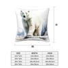 Watercolor Standing In The Snow Polar Bear Square Pillowcase Cushion Cover Pillow Case Throw Pillow Cover Home Sofa Living Room